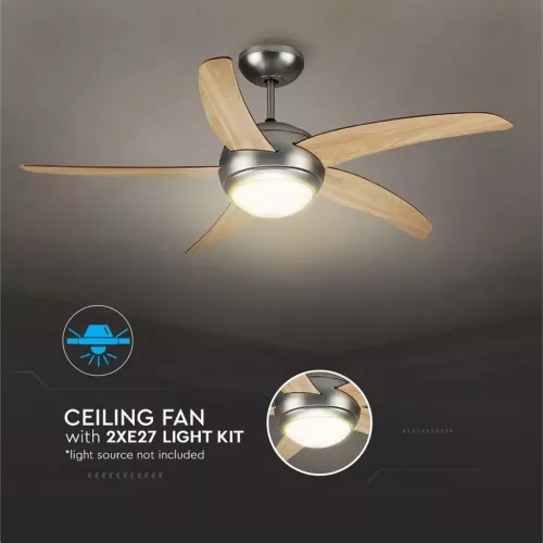 Lámpa és ventilátor egyben – V-TAC – távirányítós – 5 lapáttal