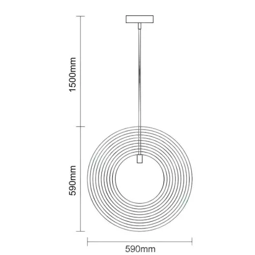 Skandináv stílusú fa gyűrűs függeszték E27 foglalattal 59cm
