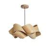 Skandináv stílusú design fa függesztett lámpa E27 foglalattal 62cm