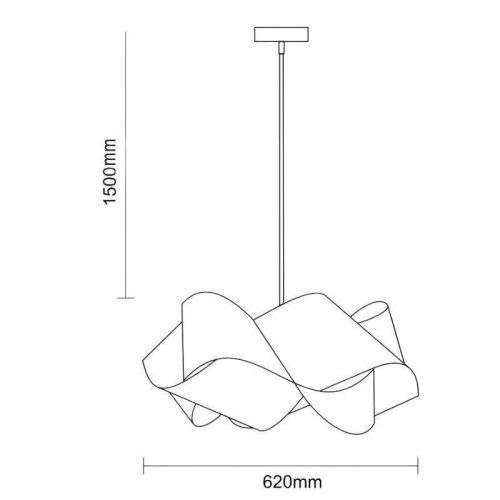 Skandináv stílusú design fa függesztett lámpa E27 foglalattal 62cm