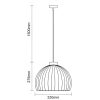 Skandináv stílusú tömör fa függeszték E27 foglalattal 33cm