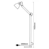 Diófa állólámpa E27 160cm