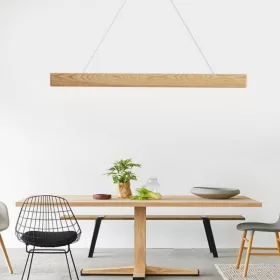   Függesztett design fa lámpa 22W 1700lm 120cm természetes fehér fény