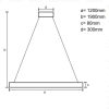 Függesztett design fa lámpa 22W 1700lm 120cm természetes fehér fény