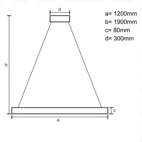 Függesztett design fa lámpa 22W 1700lm 120cm természetes fehér fény