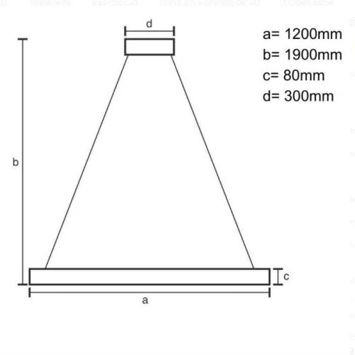 Függesztett design fa lámpa 22W 1700lm 120cm természetes fehér fény