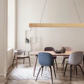   Függesztett design fa lámpa 26W 2000lm 150cm természetes fehér fény