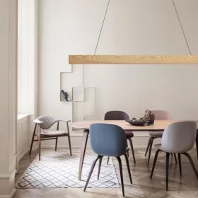   Függesztett design fa lámpa 26W 2000lm 150cm természetes fehér fény