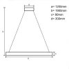 Függesztett design fa lámpa 26W 2000lm 150cm természetes fehér fény