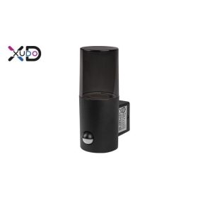   Homlokzati lámpa mozgásérzékelővel fekete plexivel, E27-es foglalattal fekete