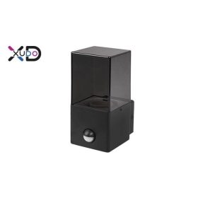   Homlokzati lámpa szögletes, mozgásérzékelővel, fekete plexivel, E27-es foglalattal fekete