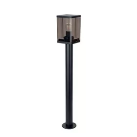 Elegáns fekete kerti állólámpa füstszínű búrával, 50cm.