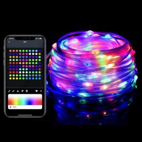   Telefonról vezérelhető fényfüzér RGB 10 méter kültéri Prémium Ideal