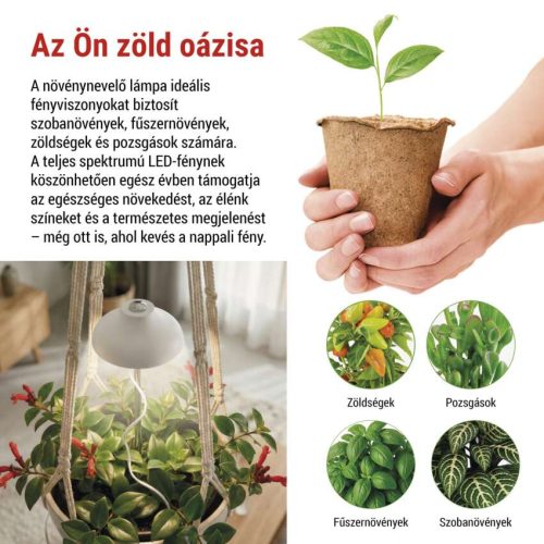 EMOS 39 LED-es teljes spektrumú burás növénynevelő lámpa időzítővel