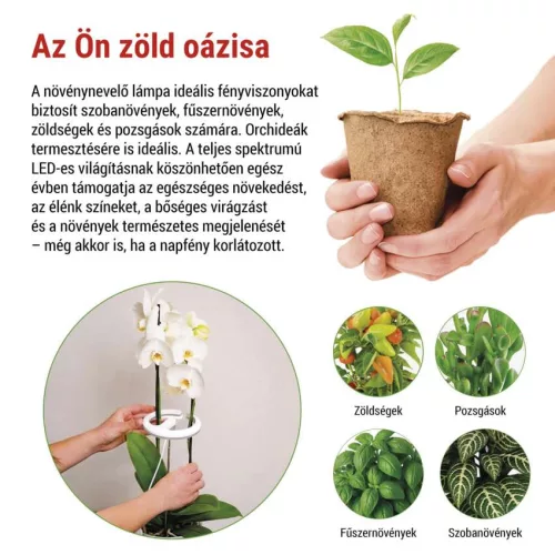 EMOS 39 LED-es teljes spektrumú növénynevelő lámpa időzítővel