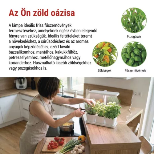 EMOS komplett növénynevelő szett 30 LED-es lámpával és 3 darab ültetőládával