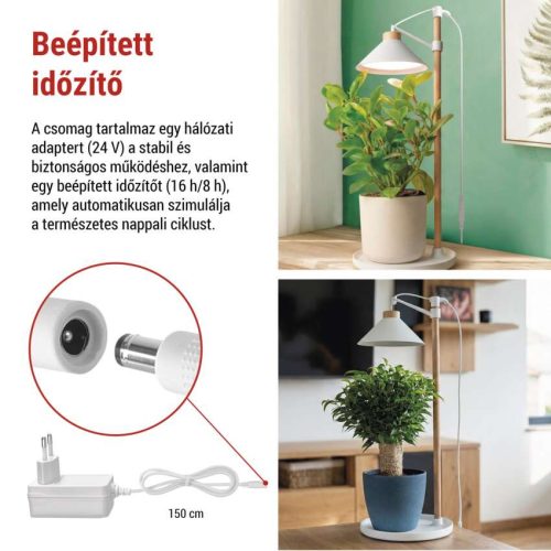 EMOS 21 LED-es elegáns dizájn növénynevelő lámpa beépített időzítővel
