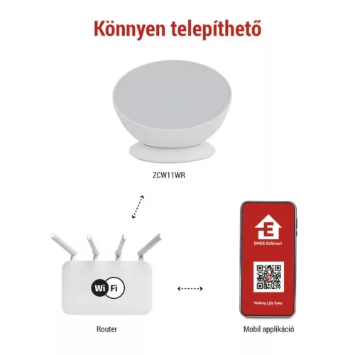 EMOS GoSmart WiFi okos LED hangulatlámpa, RGB színváltó és állítható fehér fénnyel, telefonos applikációval vezérelve