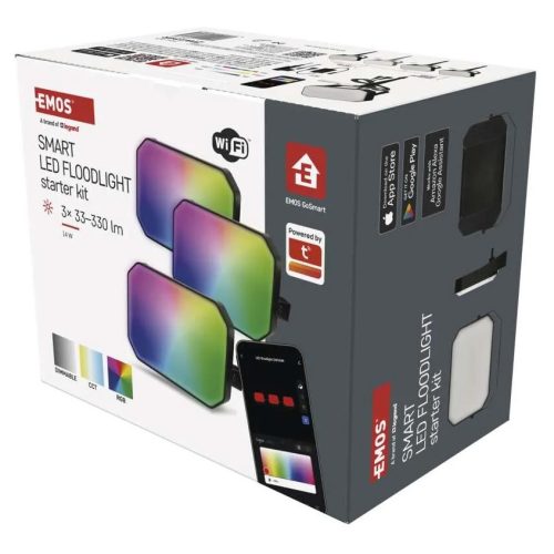 GoSmart Okos LED Reflektor Szett 3db RGB+CCT IP65 - EMOS