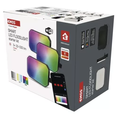 GoSmart Okos LED Reflektor Szett 3db RGB+CCT IP65 - EMOS