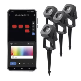   GoSmart Okos Leszúrható Kerti Spotlámpa Szett 4db RGBIC+CCT IP65 - EMOS
