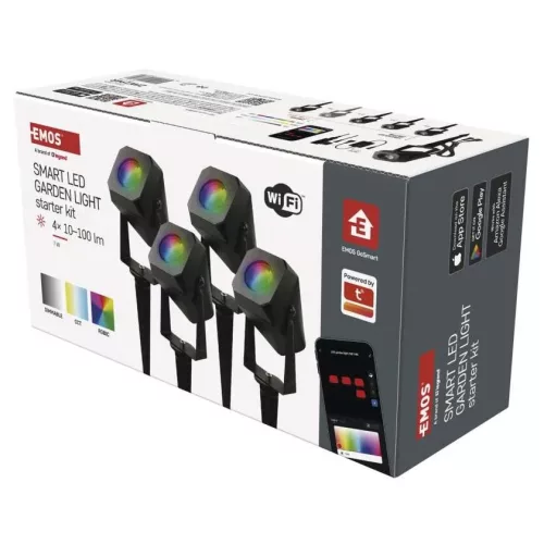 GoSmart Okos Leszúrható Kerti Spotlámpa Szett 4db RGBIC+CCT IP65 - EMOS
