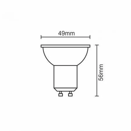 Fekete spot LED izzó GU10 6W 490lm Meleg fény