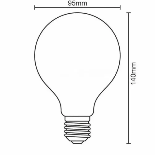 LED filament "SHAPE SMOKE" fekete dekor izzó 4W E27 1800K G95