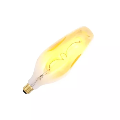 Nedes ZSF121 vintage LED izzó különleges, szabálytalan (bumped) BT110 formával, borostyán üveggel és extra meleg 2000K fénnyel.