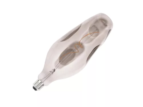 Nedes BT110 formájú design LED izzó, szabálytalan alakú sötétített füstüveggel (smoked) és meleg filament fénnyel.