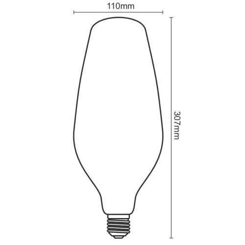 Nedes BT110 formájú design LED izzó, szabálytalan alakú sötétített füstüveggel (smoked) és meleg filament fénnyel.